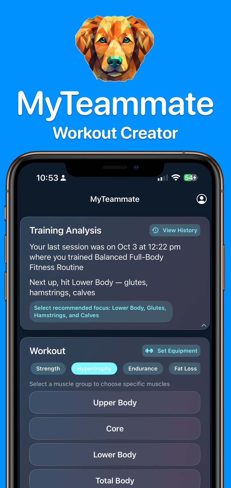 MyTeammate Workout Creator product preview